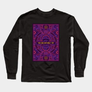 Synthwave You Can Certainly Try D20 Dice Long Sleeve T-Shirt